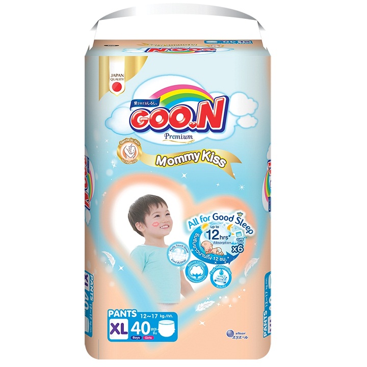 Tã quần Goon mommy kiss size XL 40 miếng cho trẻ 12-17kg